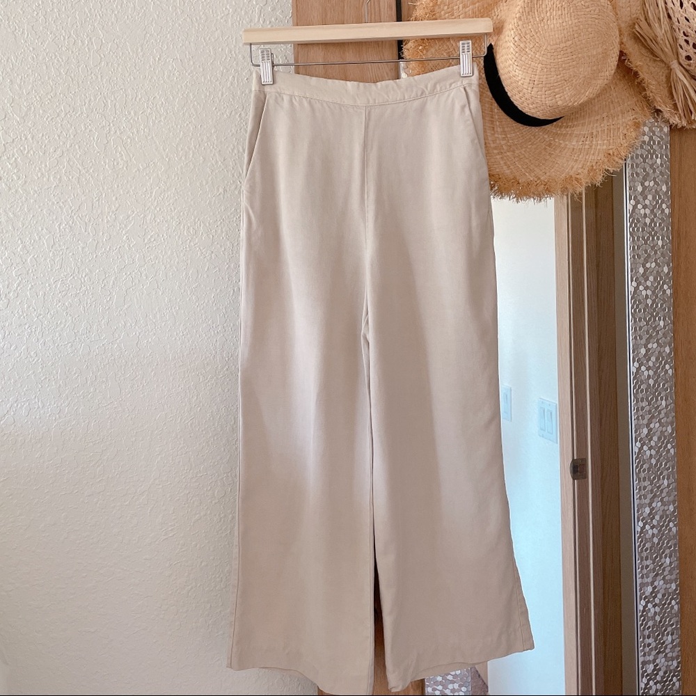 Mango beige cropped trousers